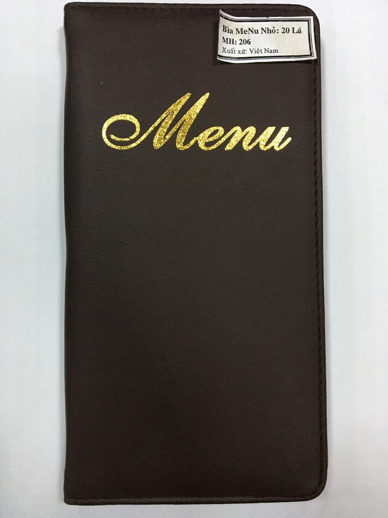 Bìa Menu Thực Đơn Da 20 Lá 206 _ 12x23cm
