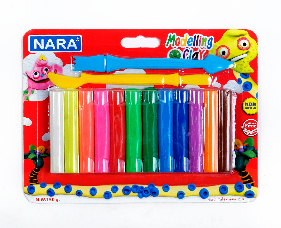 Đất Sét Nặn 12 Màu 150g Kèm Dao Cắt Kiddy Clay