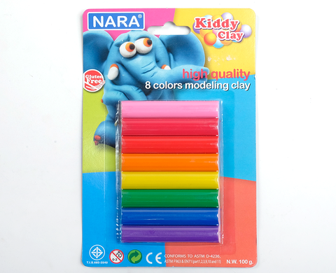 Đất Sét Nặn 8 Màu 100g Kiddy Clay Có Hình Nền SPG